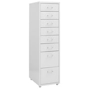 Ladeblok verrijdbaar 28x41x109 cm metaal grijs 8 lades