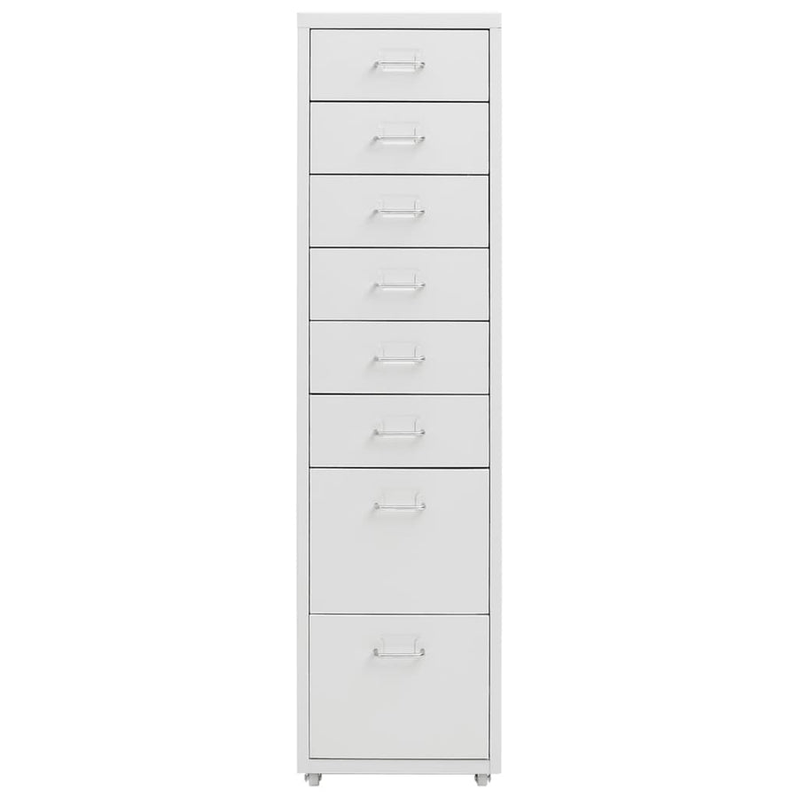 Ladeblok Verrijdbaar 28X4X09 Cm Metaal Grijs 8 lades