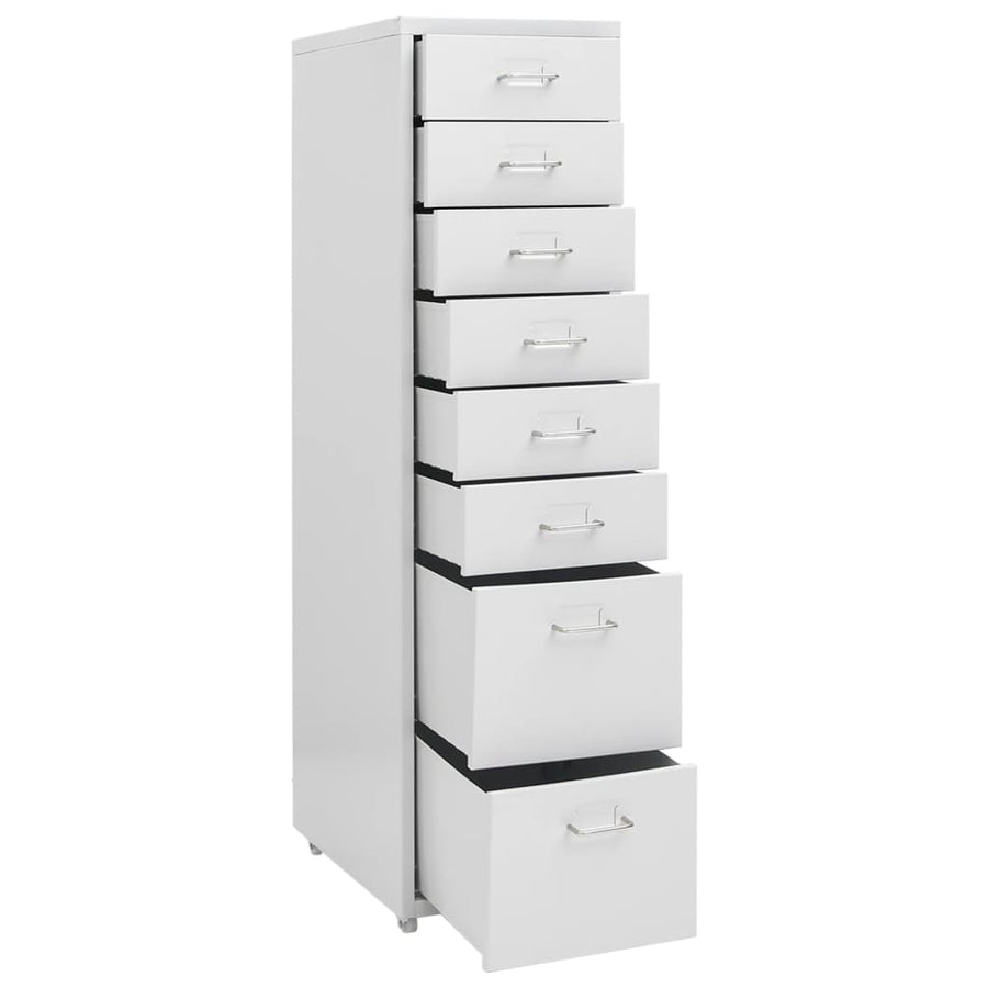 Ladeblok Verrijdbaar 28X4X09 Cm Metaal Grijs 8 lades