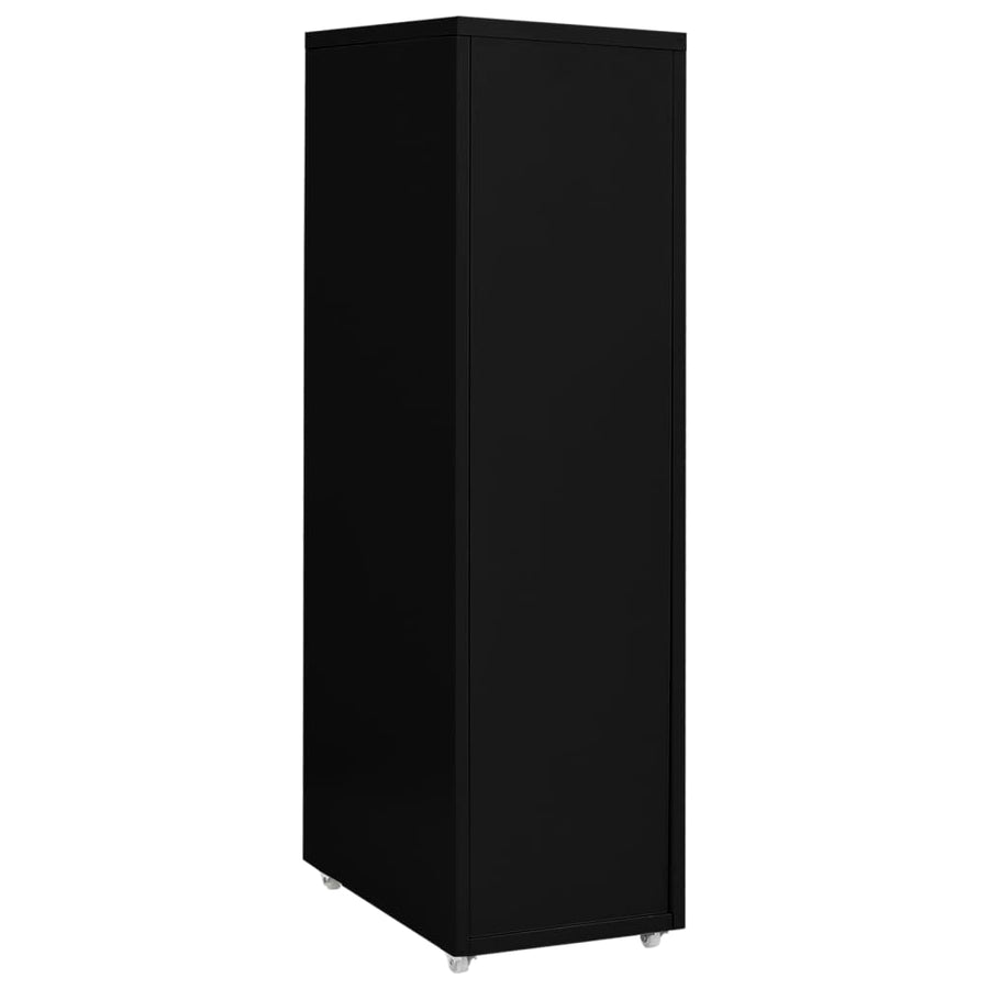 Ladeblok Verrijdbaar 28X4X09 Cm Metaal Zwart 8 lades