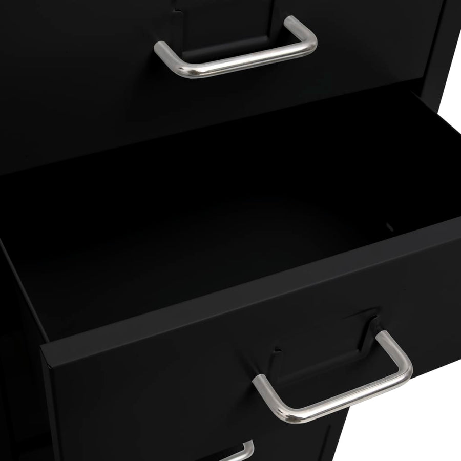 Ladeblok Verrijdbaar 28X4X09 Cm Metaal Zwart 8 lades