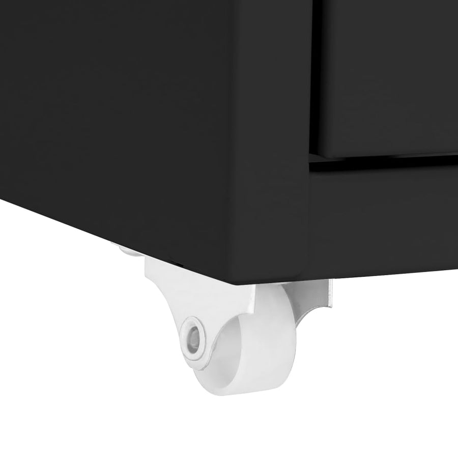 Ladeblok Verrijdbaar 28X4X09 Cm Metaal Zwart 8 lades