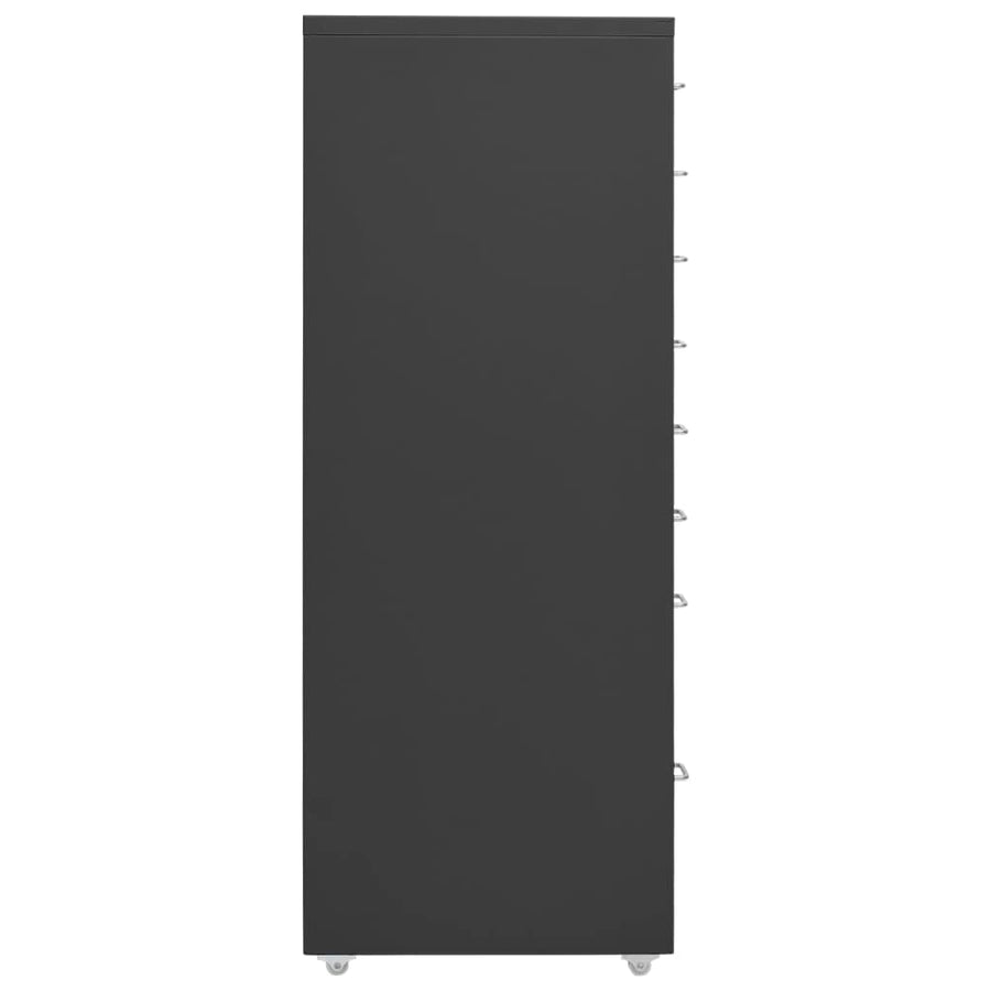 Ladeblok Verrijdbaar 28X4X09 Cm Metaal Kleurig Antraciet 8 lades