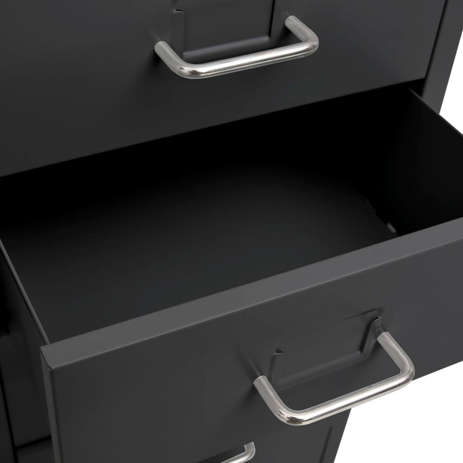 Ladeblok Verrijdbaar 28X4X09 Cm Metaal Kleurig Antraciet 8 lades