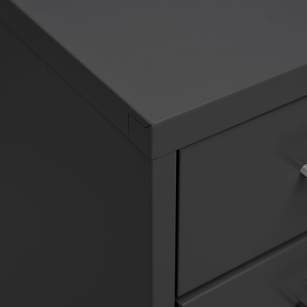 Ladeblok Verrijdbaar 28X4X09 Cm Metaal Kleurig Antraciet 8 lades