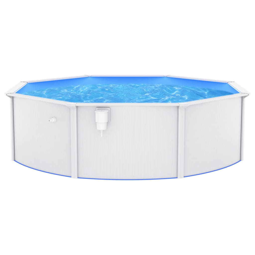 Met Stalen Wand Rond 460X120 Cm Wit Ø 460 x 120 cm Zwembad