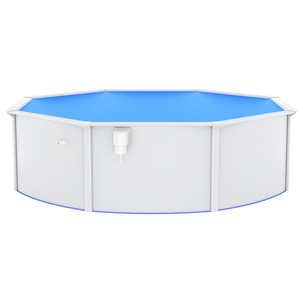 Met Stalen Wand Rond 460X120 Cm Wit Ø 460 x 120 cm Zwembad
