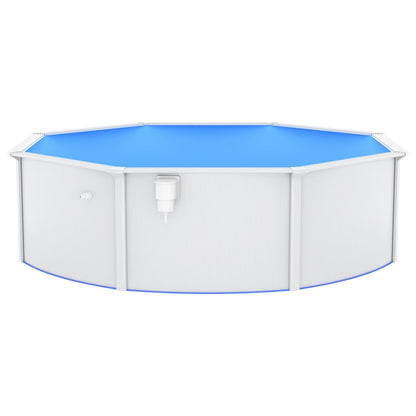 Met Stalen Wand Rond 460X120 Cm Wit Ø 460 x 120 cm Zwembad