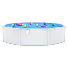 Met Stalen Wand Rond 550X120 Cm Wit Ø 550 x 120 cm Zwembad