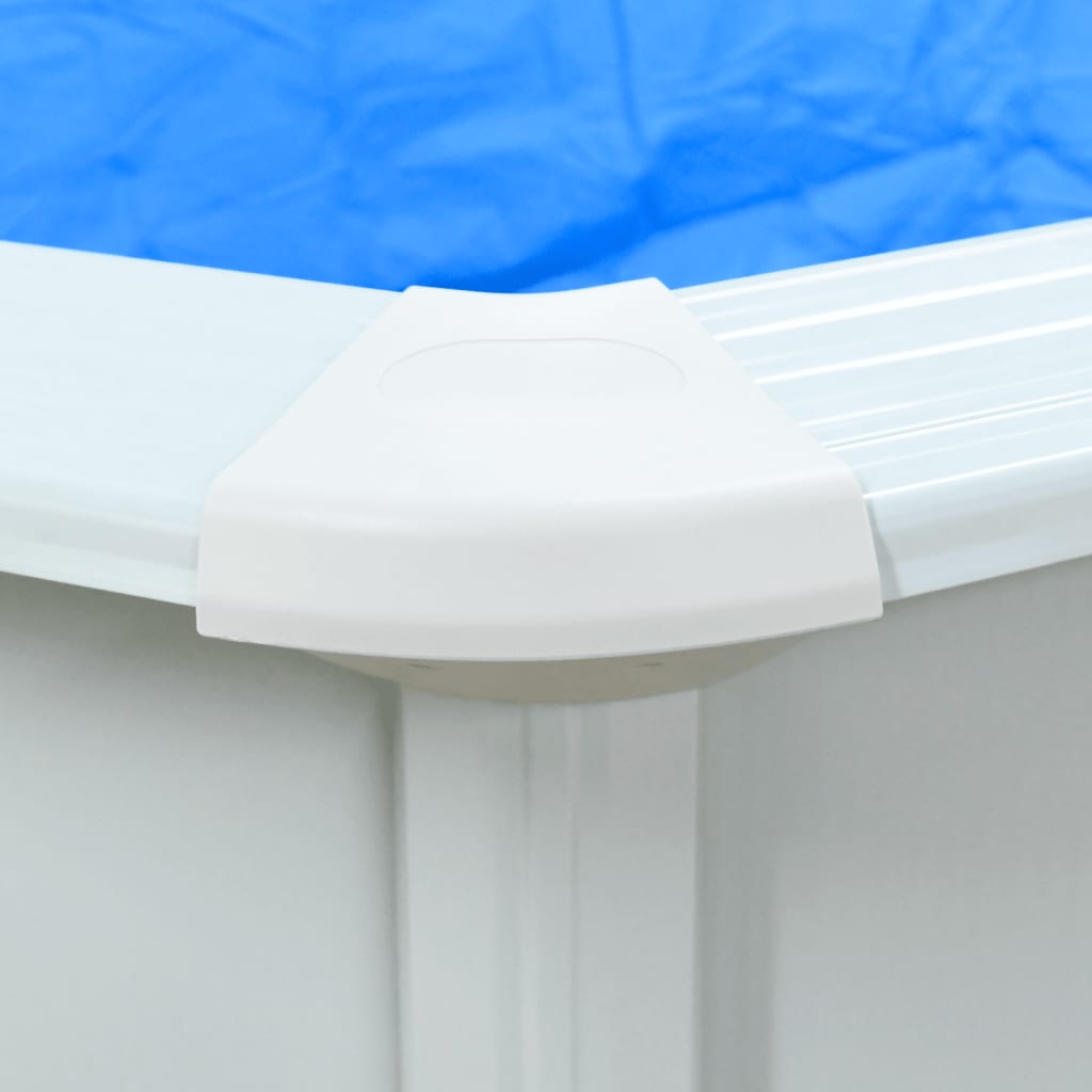 Met Stalen Wand Ovaal Wit 610 x 360 x 120 cm Zwembad