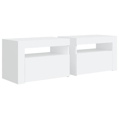 Nachtkastjes 2 St Led 60X35X40 Cm Wit