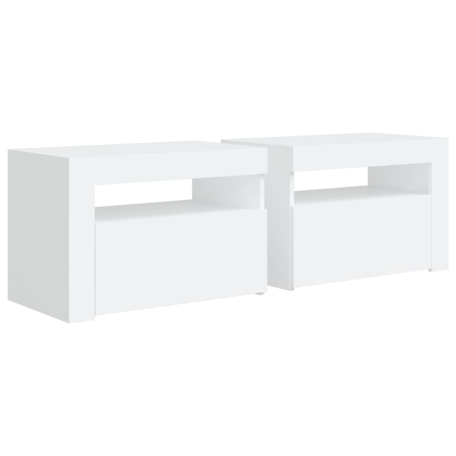 Nachtkastjes 2 St Led 60X35X40 Cm Wit