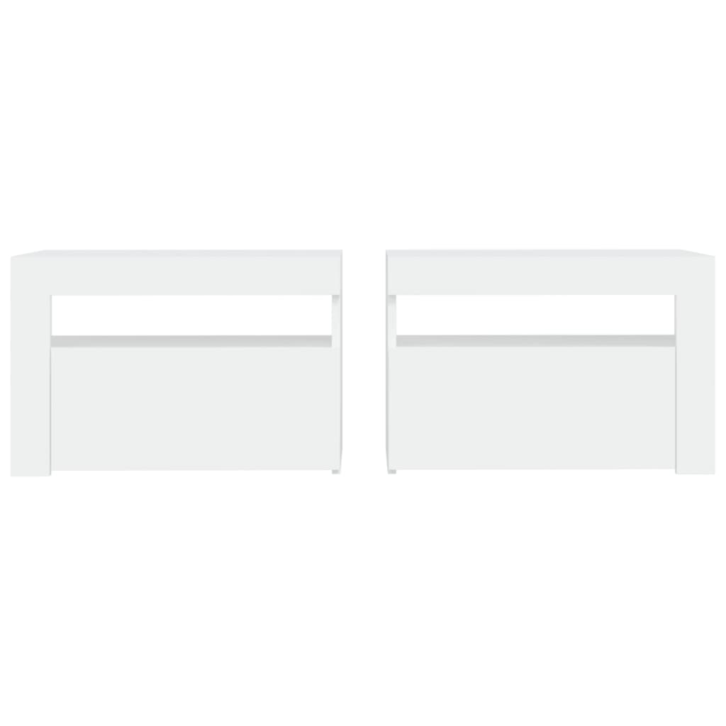 Nachtkastjes 2 St Led 60X35X40 Cm Wit
