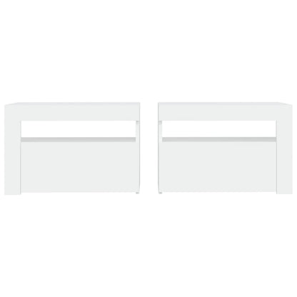 Nachtkastjes 2 St Led 60X35X40 Cm Wit