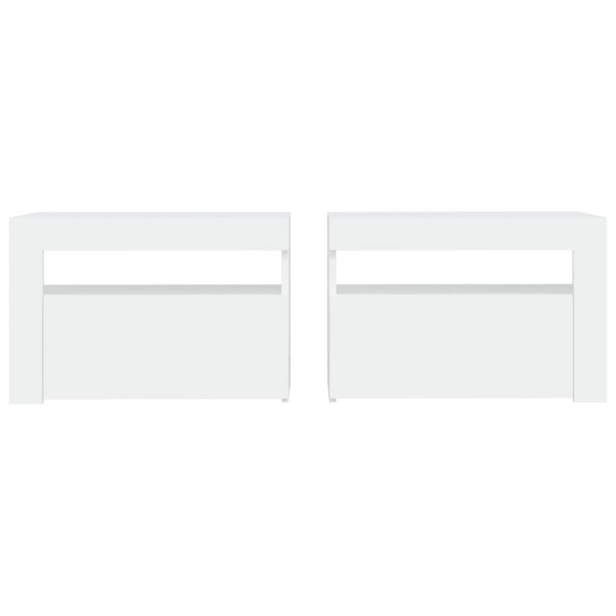 Nachtkastjes 2 St Led 60X35X40 Cm Wit