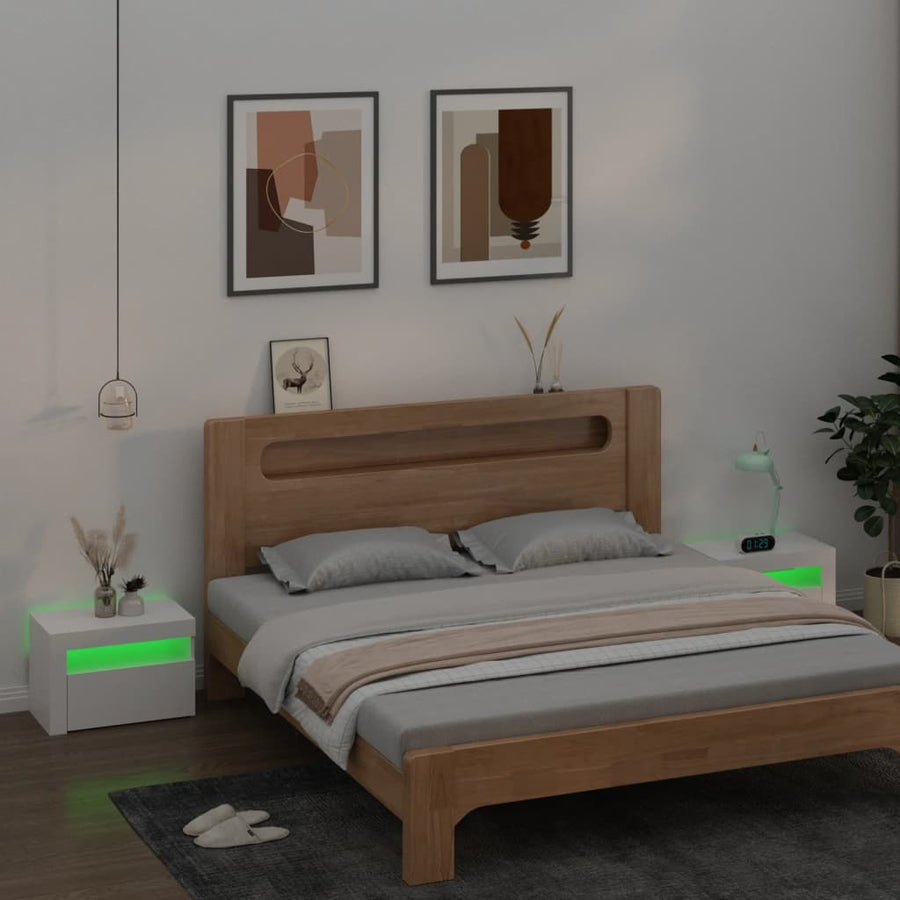 Nachtkastjes 2 St Led 60X35X40 Cm Wit
