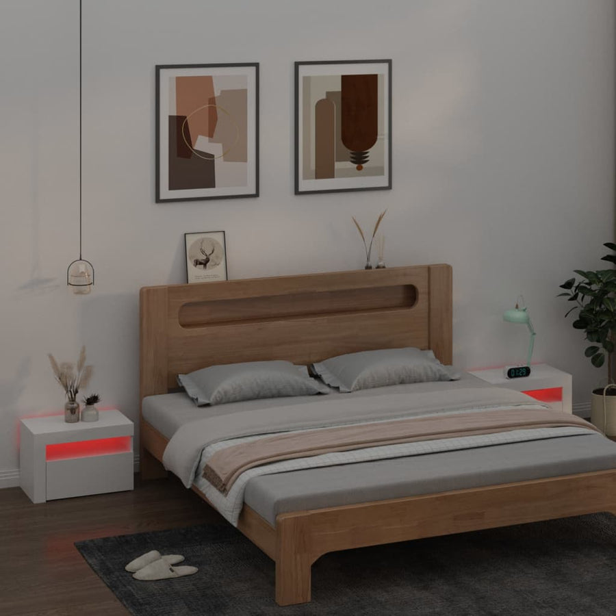 Nachtkastjes 2 St Led 60X35X40 Cm Wit