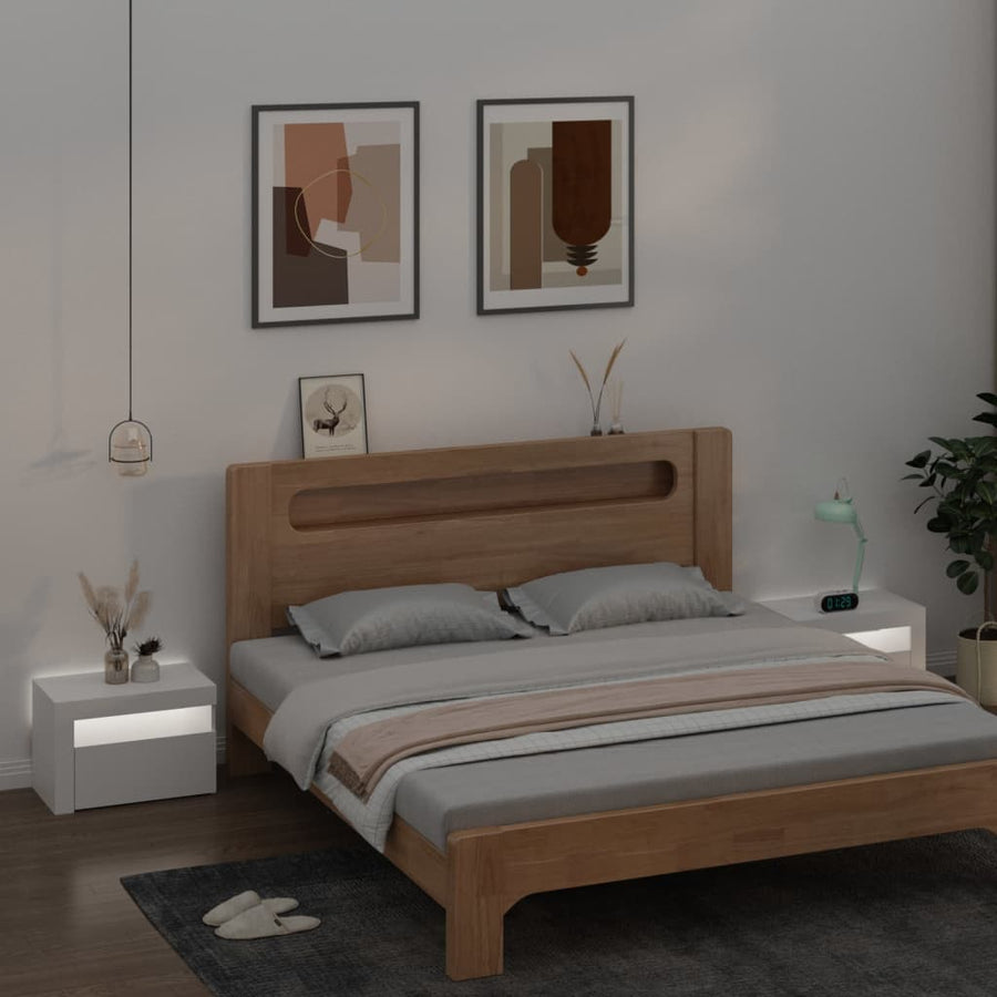 Nachtkastjes 2 St Led 60X35X40 Cm Wit
