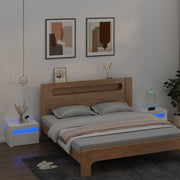 Nightstands 2 pcs LED 60x35x40 cm white