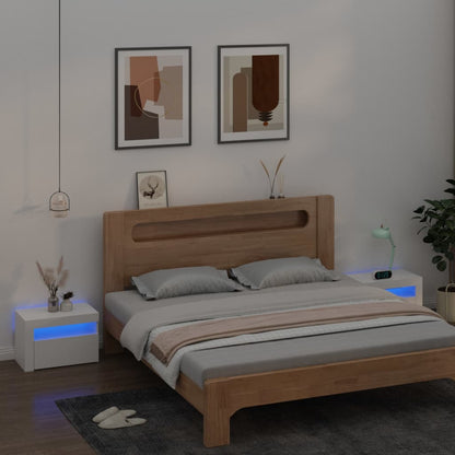 Nachtkastjes 2 St Led 60X35X40 Cm Wit