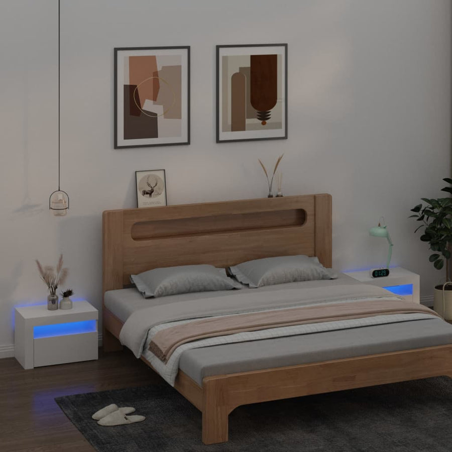 Nachtkastjes 2 St Led 60X35X40 Cm Wit