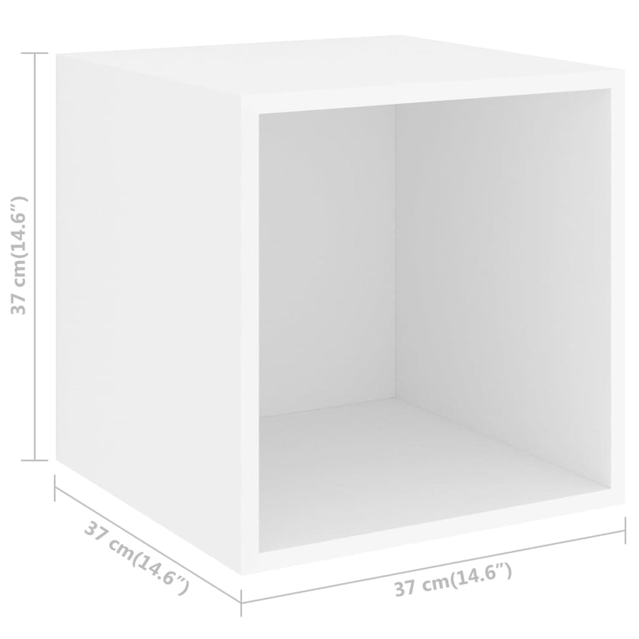 5-Delige Tv-Meubelset Bewerkt Hout Wit Wit