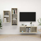 3-piece TV cabinet set engineered wood Sonoma oak color