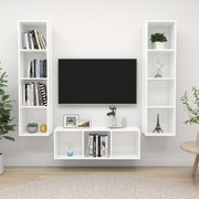 Tv-meubelset 3-delig spaanplaat wit wandmontage