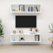 Tv-meubel 2 st spaanplaat wit 37x37x142,5 cm