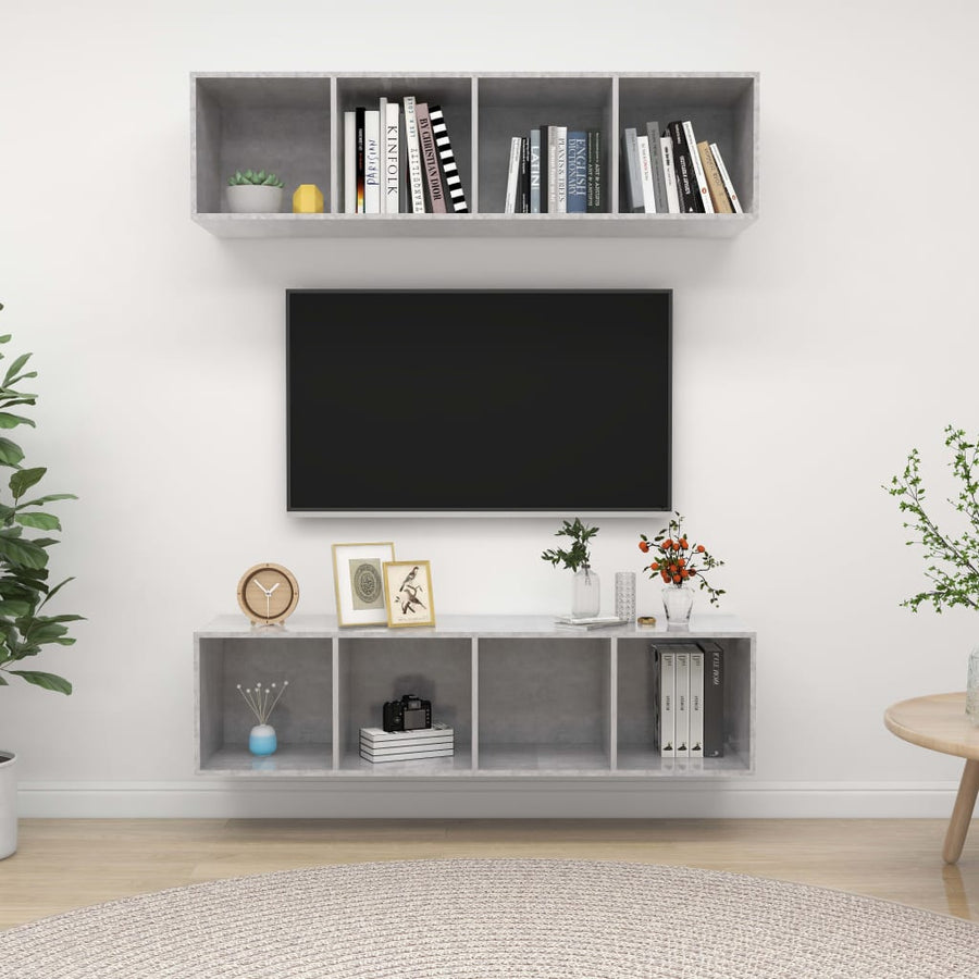 Tv-Wandmeubelen Spaanplaat Betongrijs