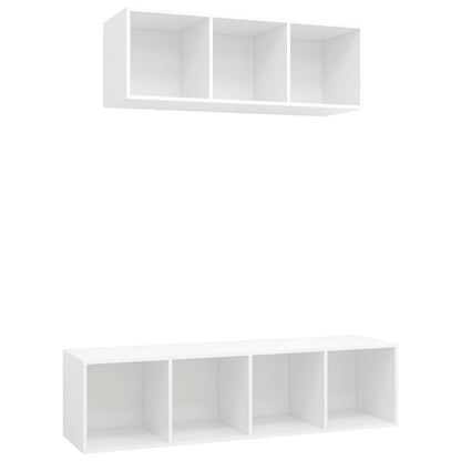 2-delige Tv-meubelset spaanplaat wit