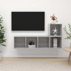2-piece TV cabinet set chipboard concrete grey