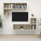 4-Piece TV Cabinet Set Chipboard Sonoma Oak Color