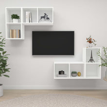 Tv-Wandmeubelen Bewerkt Hout Wit