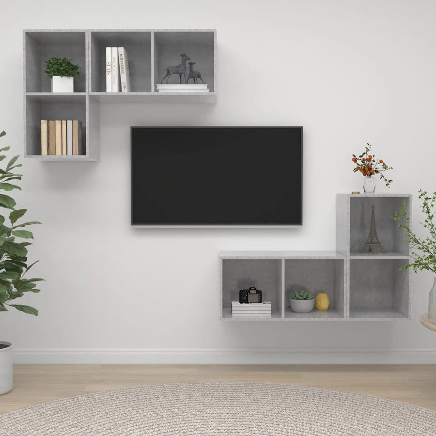 Tv-Wandmeubelen Spaanplaat Betongrijs