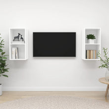 Tv-Wandmeubelen Bewerkt Hout Wit