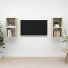Tv-meubel spaanplaat 2 st sonoma eiken 37x37x72 cm