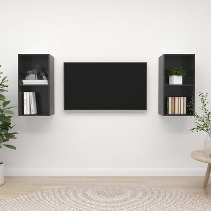 Tv-Wandmeubelen Spaanplaat Hoogglans grijs