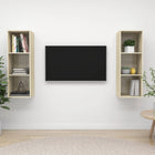 Tv-meubel 2 st spaanplaat sonoma eiken 37x37x107 cm