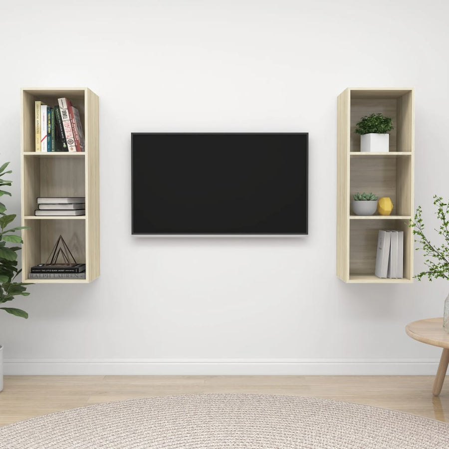 Tv-Wandmeubelen Spaanplaat Kleurig Sonoma eiken