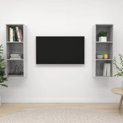 Tv-meubel 2 st spaanplaat betongrijs 37x37x107 cm