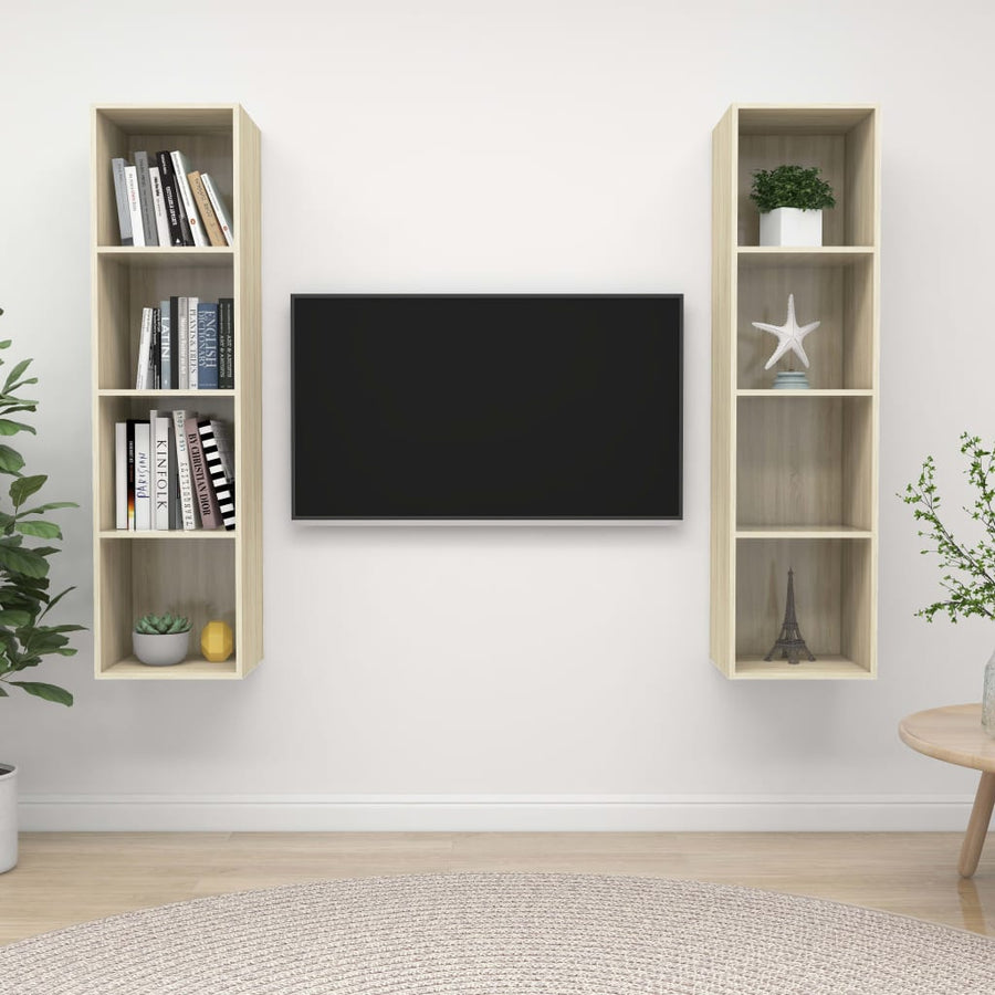 Tv-Wandmeubelen Spaanplaat Kleurig Sonoma eiken
