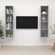 Tv-meubel set 2 st spaanplaat betongrijs 37x37x142,5 cm