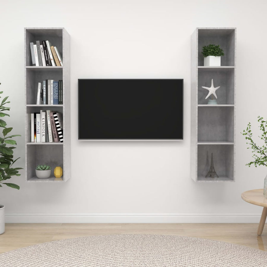 Tv-Wandmeubelen Spaanplaat Betongrijs