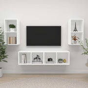 Tv-meubels 4 st spaanplaat wit 37x37x72 cm