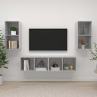 TV wall cabinets 4 pcs chipboard concrete grey