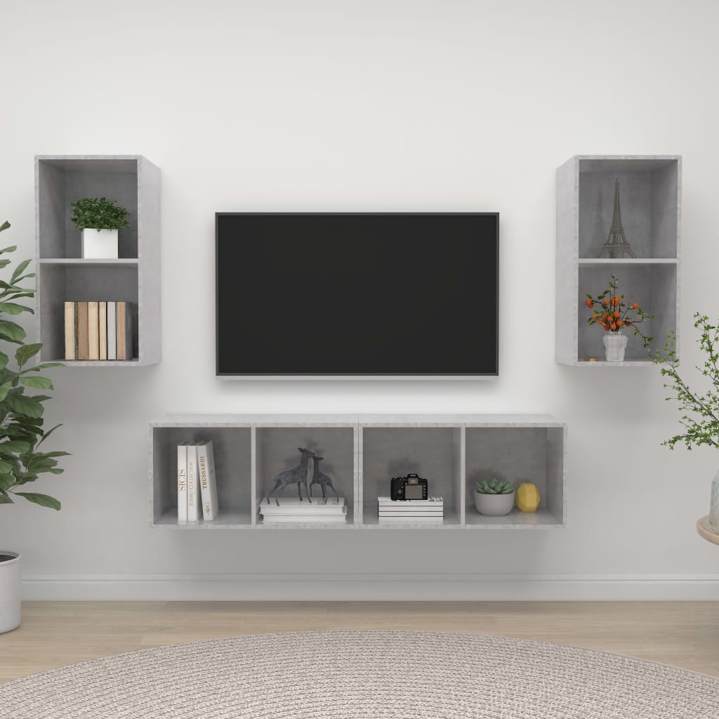 Tv-Wandmeubelen Spaanplaat Betongrijs