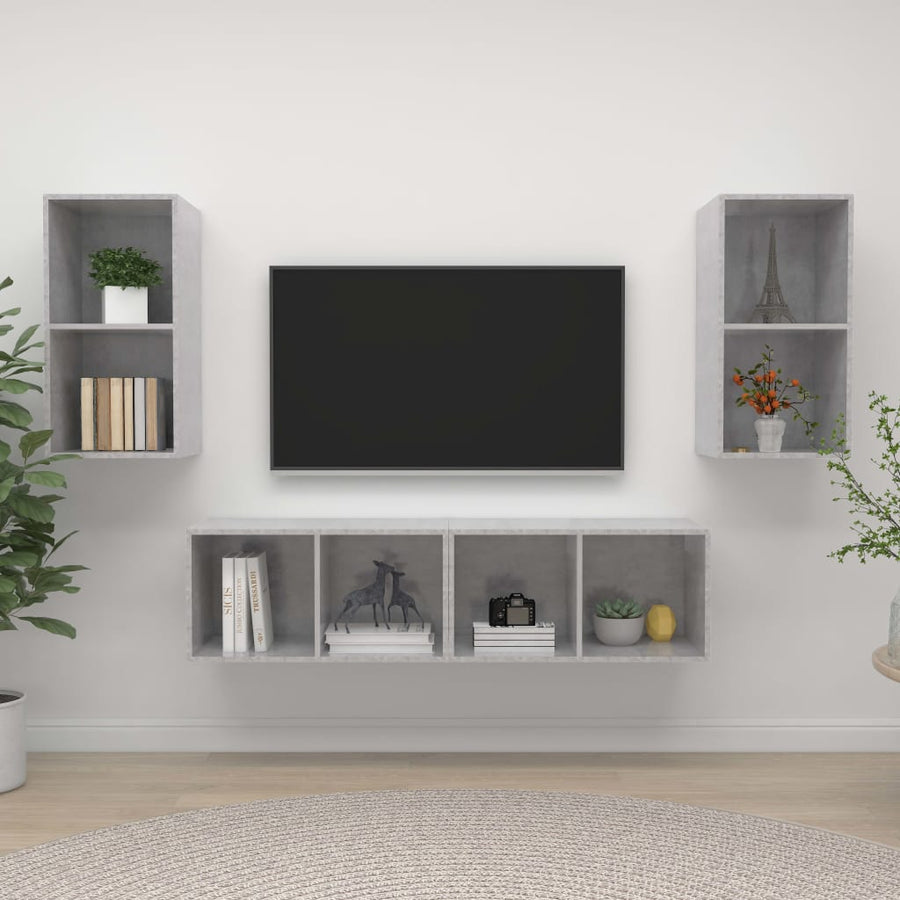 Tv-Wandmeubelen Spaanplaat Betongrijs