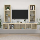 TV wall units 4 pcs engineered wood Sonoma oak finish