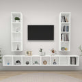 Tv-wandmeubelen 4 st bewerkt hout wit